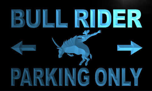 Bull Rider Parking Only Neon Light Sign